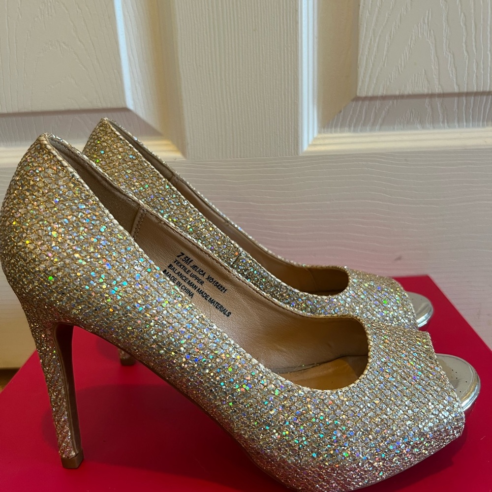 XOXO peep toe high heels